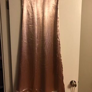 Pink satin wrap skirt
